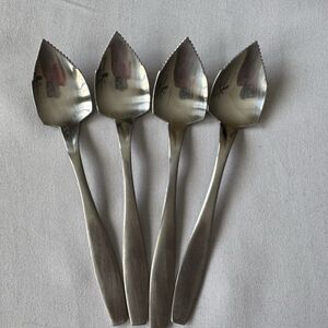 Stainless Steel Serrated Edge Grapefruit Citrus Spoons Set of 4 Cutlery